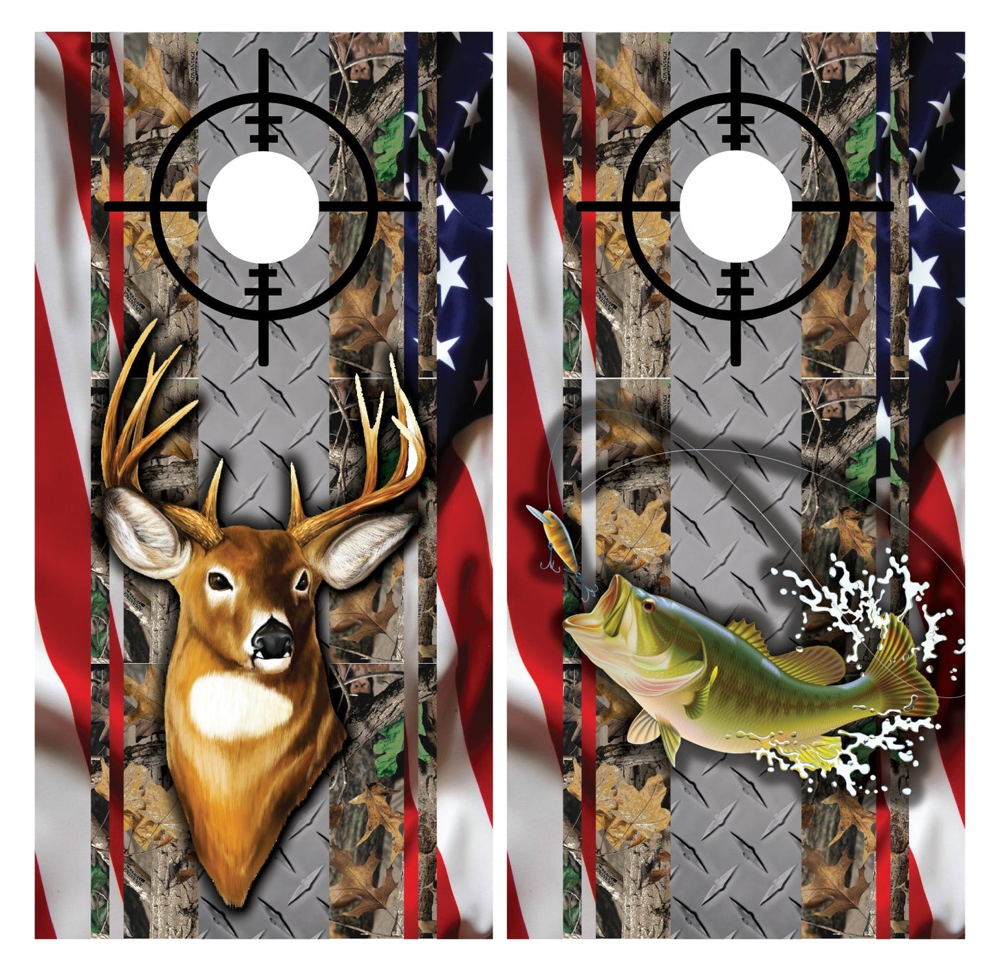 deer-bass-camo-flag-cornhole-board-wraps